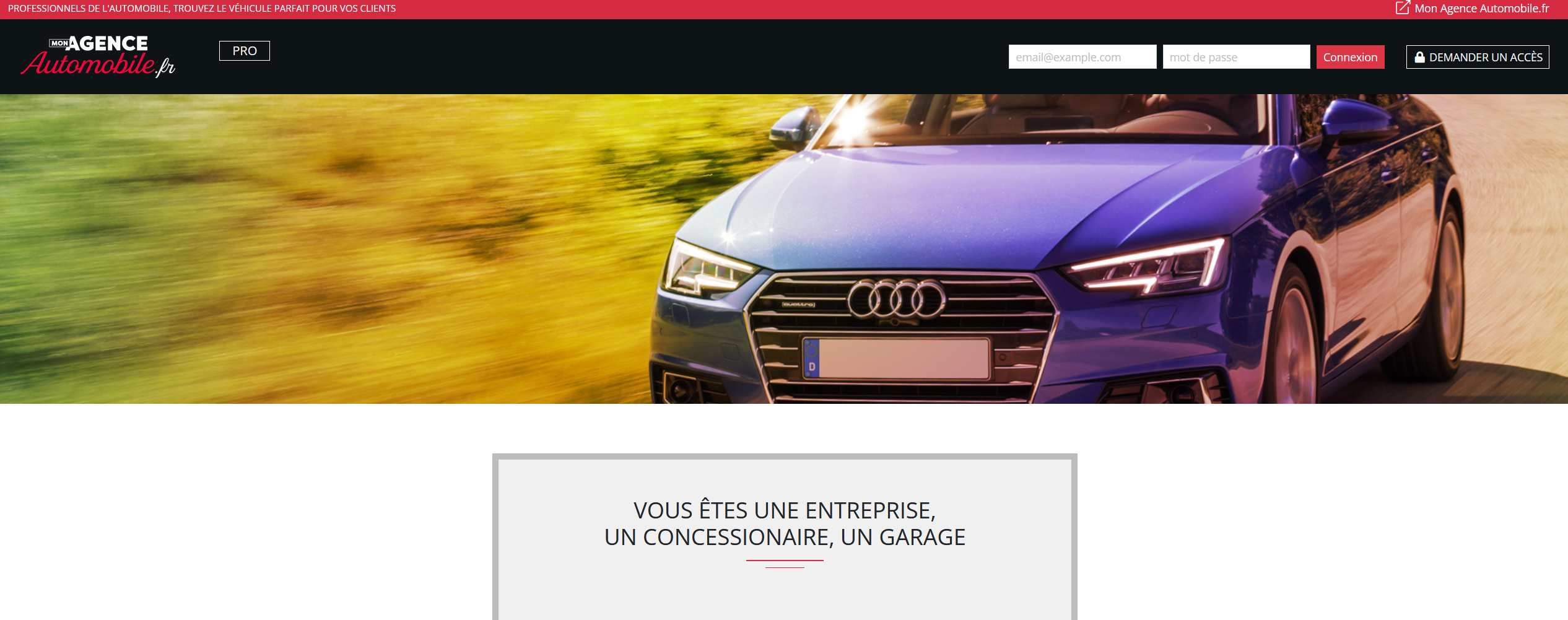 Mon Agence Automobile.fr : l'accés des pros
