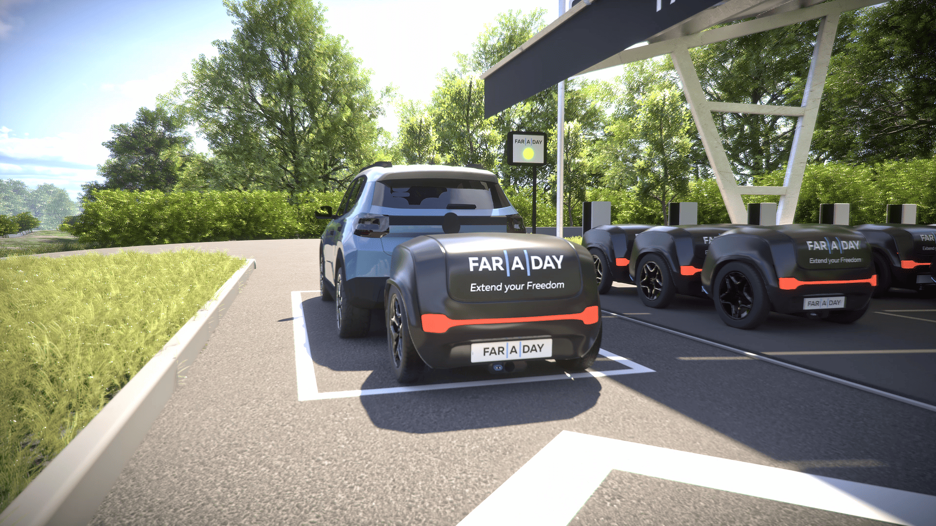 une station Far a day pour les remorques électriques pour VE